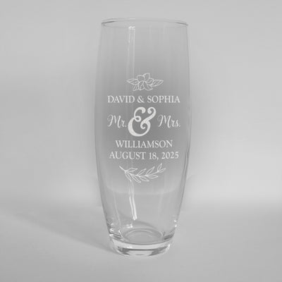 Personalized Mr. & Mrs. Champagne Stemless Flute 9oz -