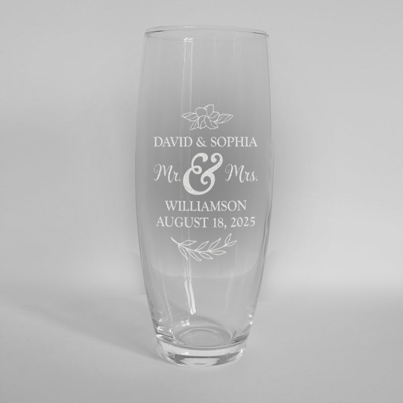 Personalized Mr. & Mrs. Champagne Stemless Flute 9oz -