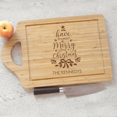 Personalized Have Yourself A Merry Little Christmas Bamboo Cutting Board -