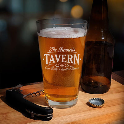 Personalized Chalkboard Farmhouse Tavern Libbey 16 Oz Mixing Glass - - Gifts For You Now