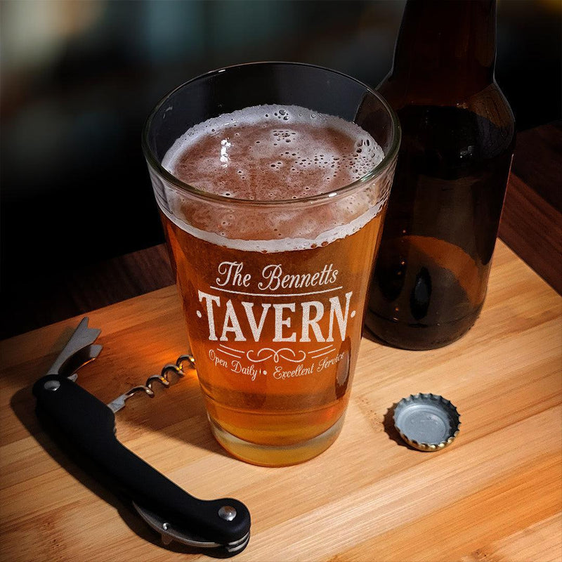 Personalized Chalkboard Farmhouse Tavern Libbey 16 Oz Mixing Glass - - Gifts For You Now