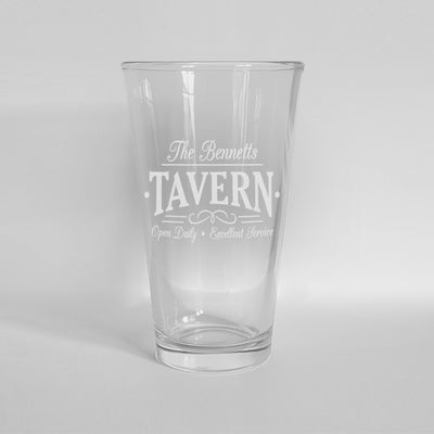 Personalized Chalkboard Farmhouse Tavern Libbey 16 Oz Mixing Glass - - Gifts For You Now