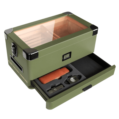Military Glass Top Humidor -