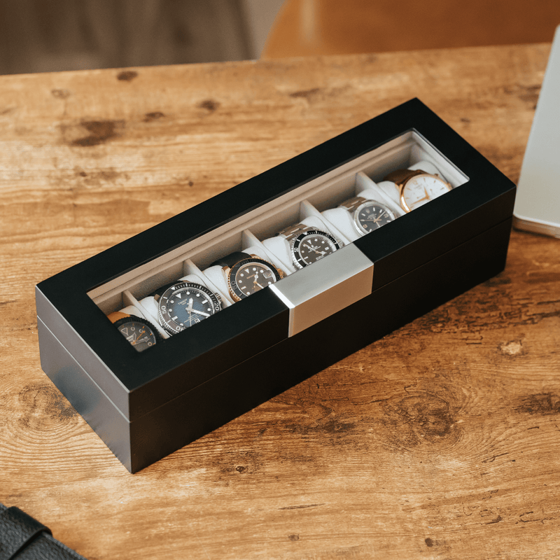 Modern Clip Watch Box - 6 Slot -