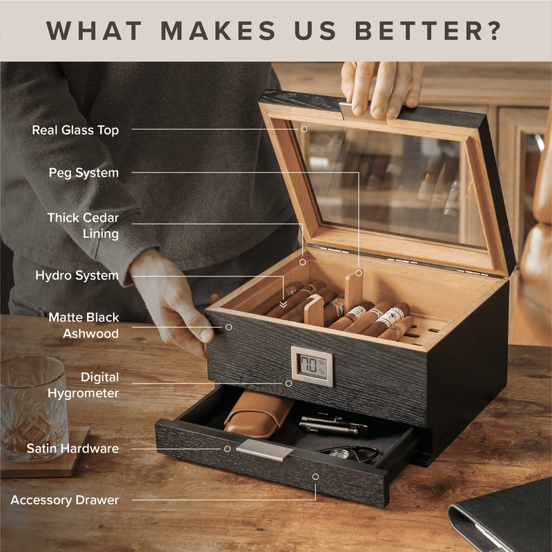 Mill Glass Top Humidor -