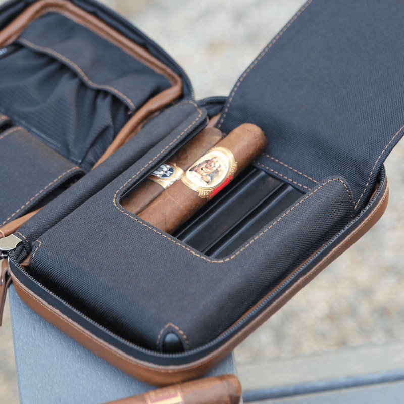 Flint Travel Leather Cigar Case -