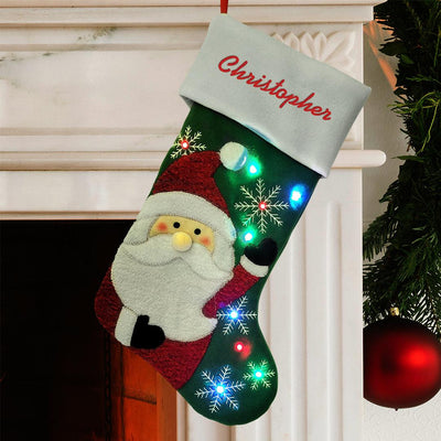 Personalized Red Thread Santa Stocking -