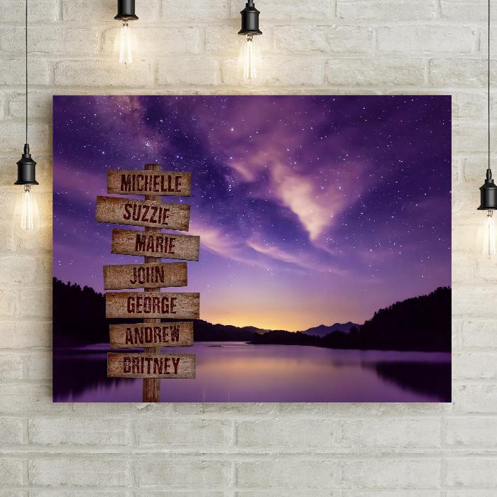 Personalized Purple Sky Premium Canvas -