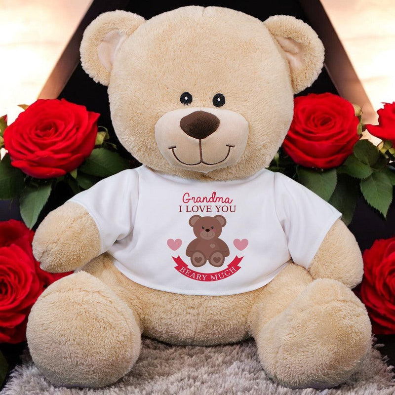 Personalized Name I Love You Beary Much Stuffed Sherman Bear - 11"