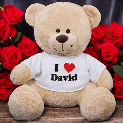 Personalized Name I Love You Teddy Bear - 11"