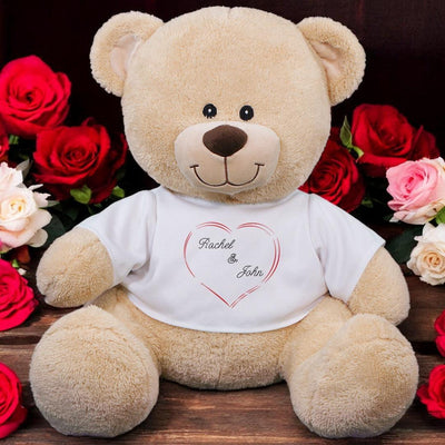 Personalized Names Heart Couple Teddy Bear - 11"
