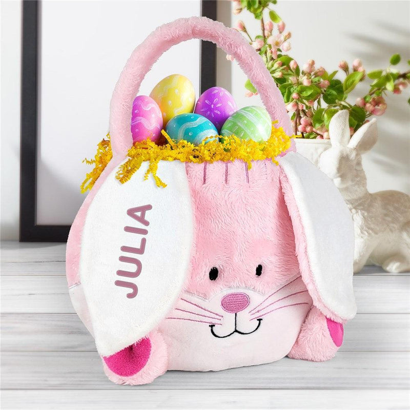 Personalized Embroidered Easter Basket - Pink