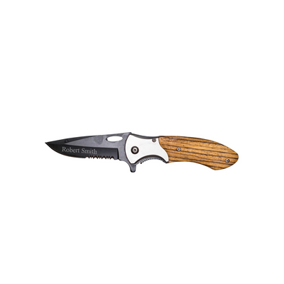 Personalized Black Blade Pakkawood Handle Knife -