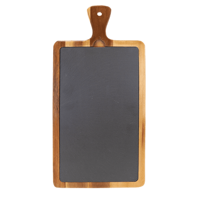Personalized Acacia and Slate Cutting Board with Handle -
