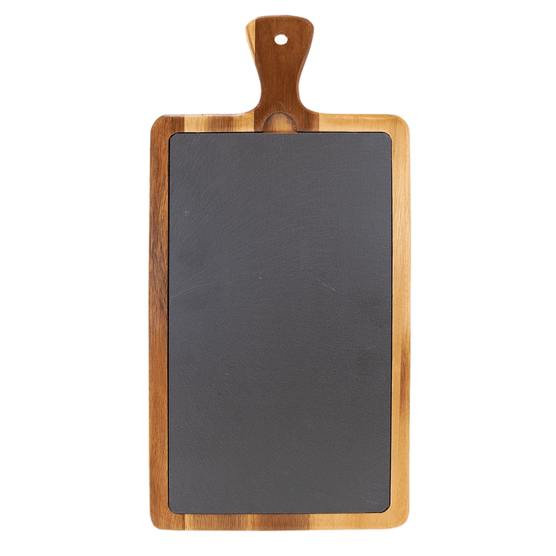 Personalized Acacia and Slate Cutting Board with Handle -