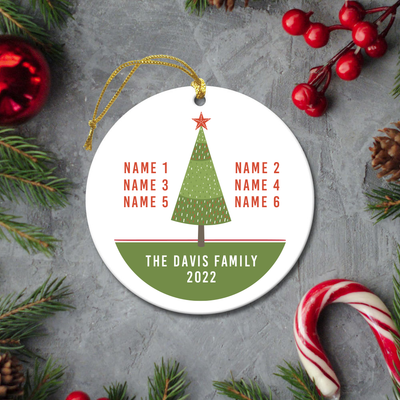 Personalized Tree With Names Christmas Ornament -