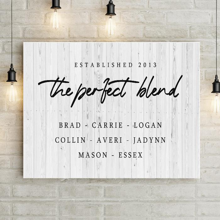 Personalized The Perfect Blend Family Premium Canvas -