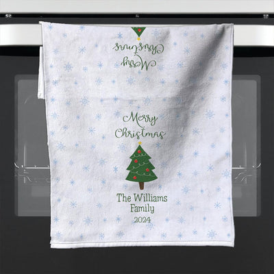 Personalized Family Name Christmas Tree Velour Hand -