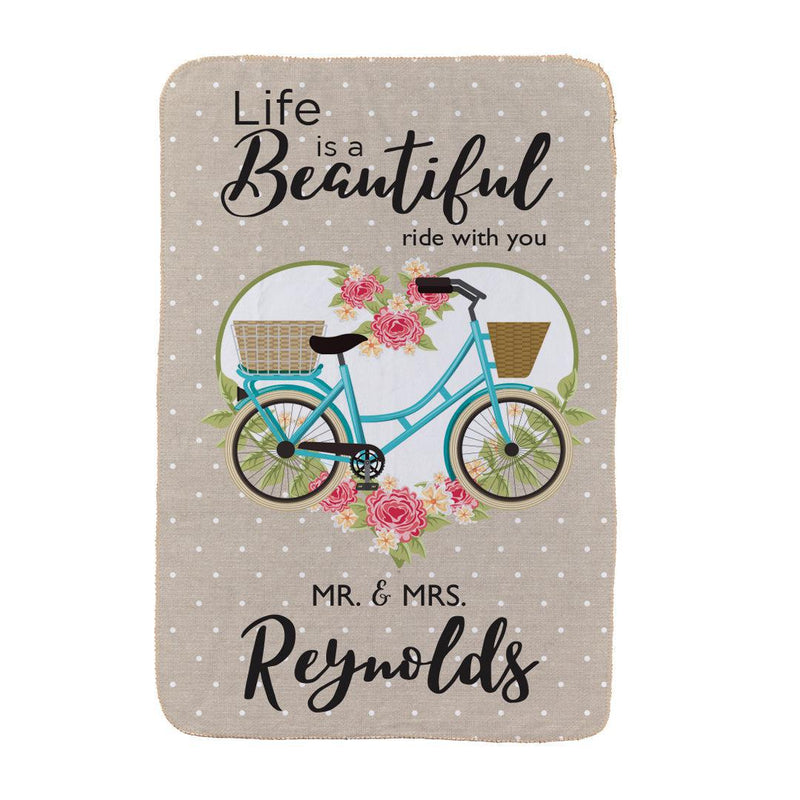 Personalized Life Is A Beautiful Ride 37" x 57" Sherpa Lined Sublimated Throw -
