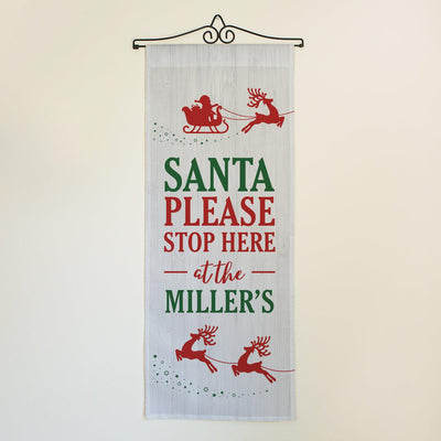 Personalized Santa Please Stop Here Wall Hanging -