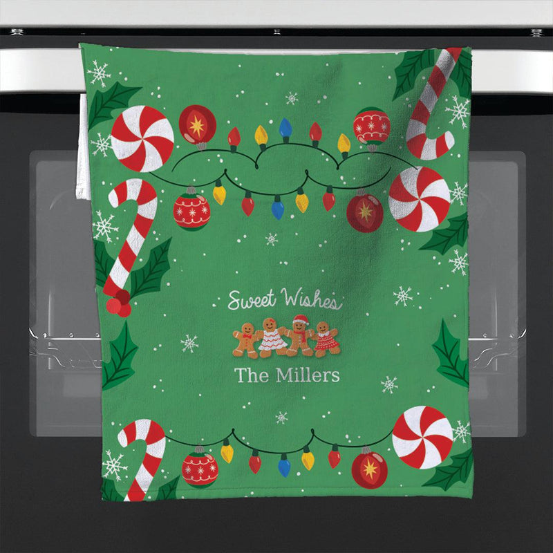 Personalized Sweet Wishes Gingerbread Towel -