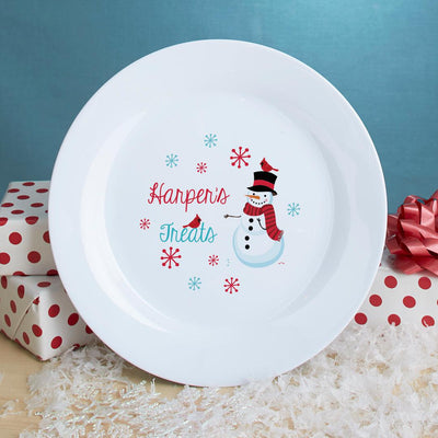 Personalized Snowman Hot Chocolate Plate And Mug Set -