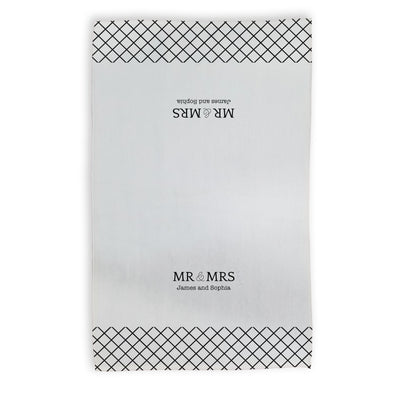 Personalized Geometric Mr & Mrs Plush Velour Hand Towel -
