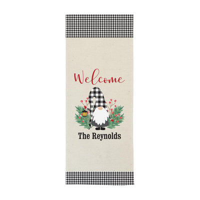 Personalized Welcome Gingham Gnome Wall Hanging -