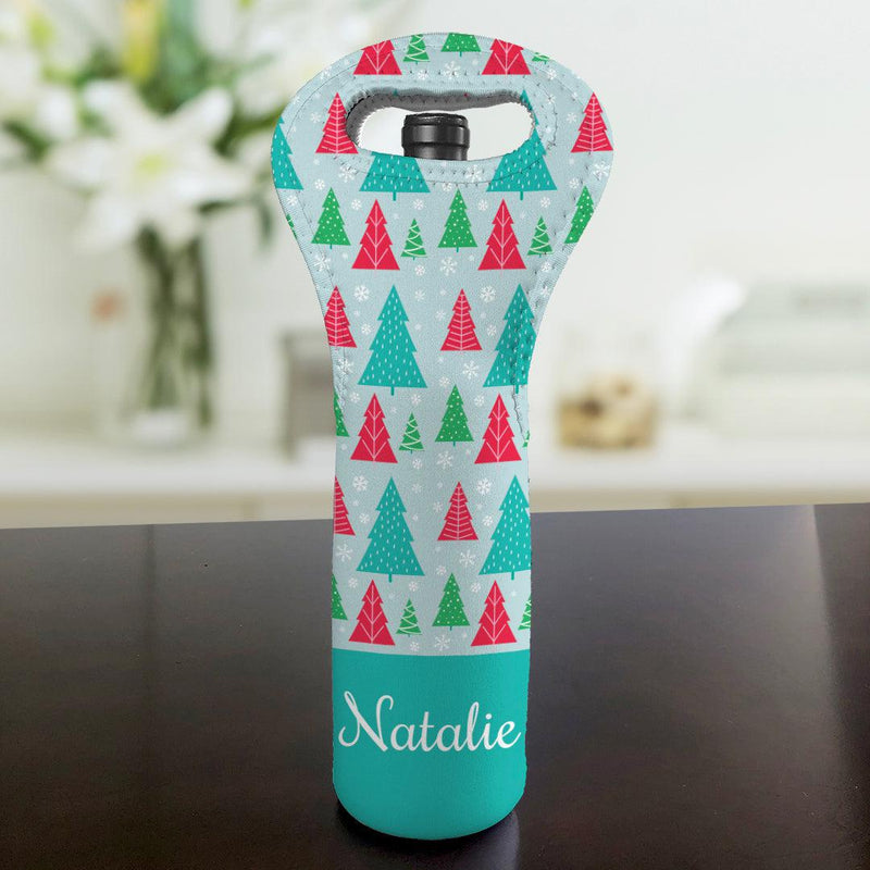 Personalized Christmas Trees Wine Gift Bag -
