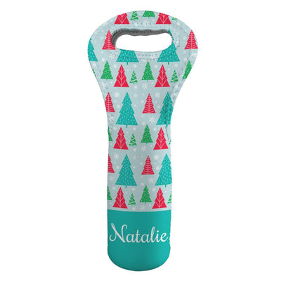 Personalized Christmas Trees Wine Gift Bag -