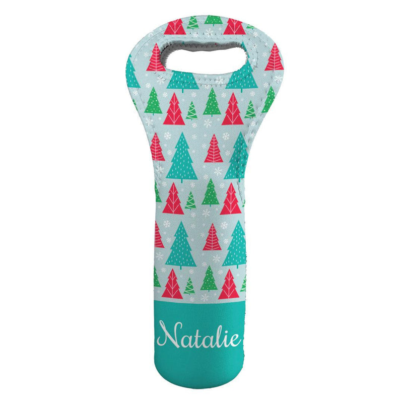 Personalized Christmas Trees Wine Gift Bag -