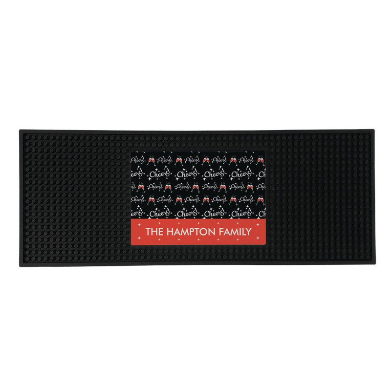Personalized Christmas Cheers Bar Mat -