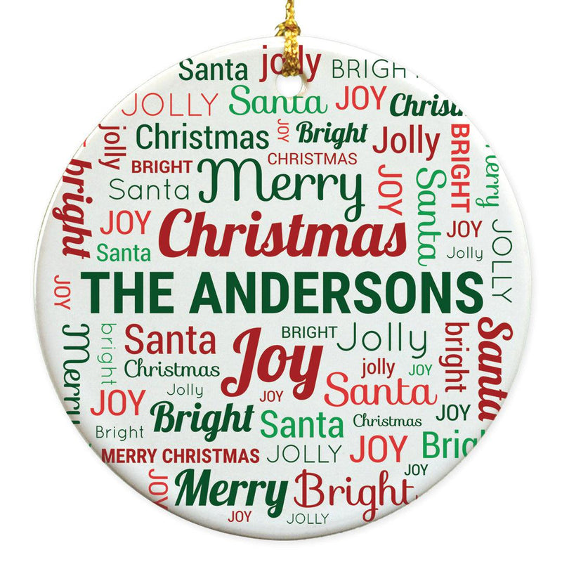Personalized Christmas Family Word Art Ornament -  - Gifts For You Now