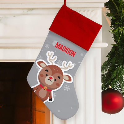 Personalized Reindeer Christmas Stocking -