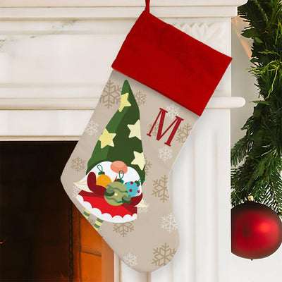 Personalized Gnome and Ornament Christmas Stocking -