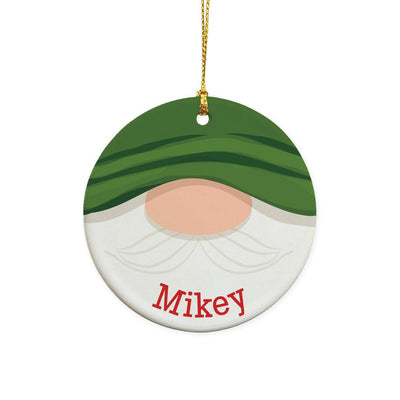 Personalized Gnome Green Hat Ornament -