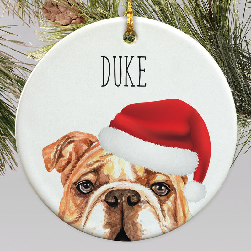 Personalized Choose Your Dog Water Color Christmas Ornament - Bulldog - Gifts For You Now