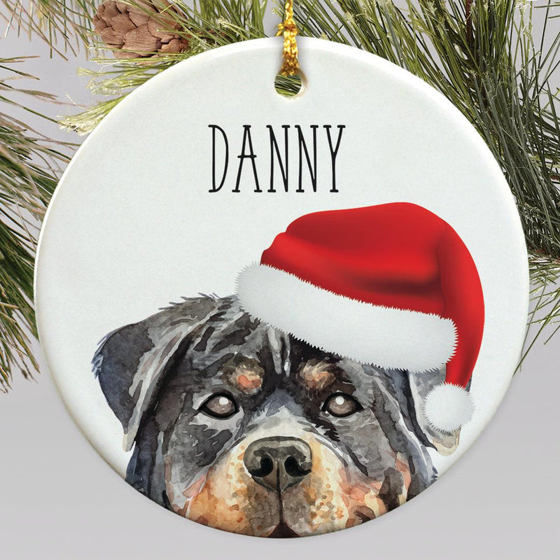 Personalized Choose Your Dog Water Color Christmas Ornament - Rottweiler - Gifts For You Now