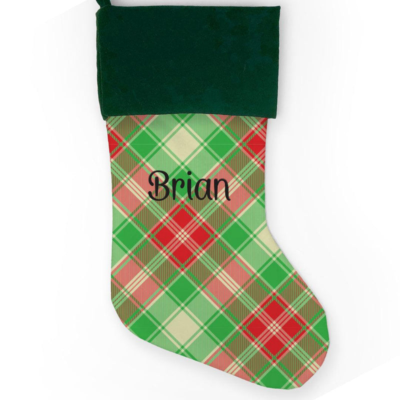 Personalized Plaid Christmas Stocking -