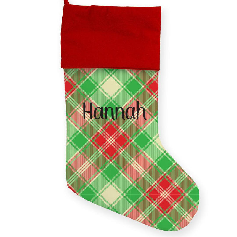 Personalized Plaid Christmas Stocking -