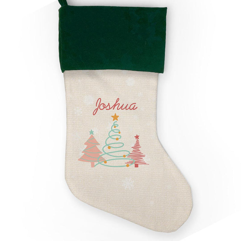 Personalized Oh Christmas Tree Green Cuff Stocking -