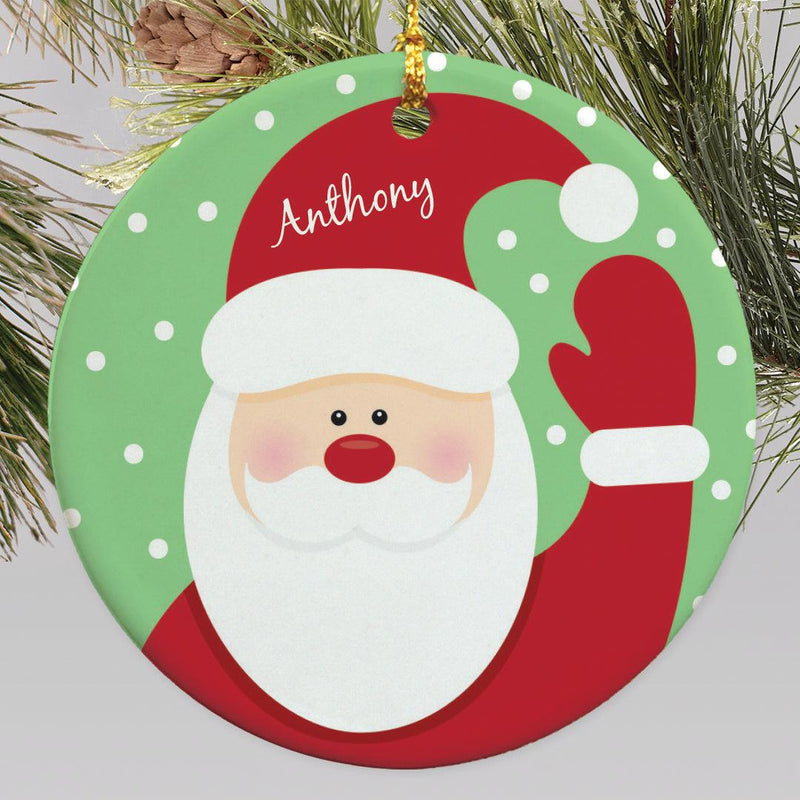 Personalized Santa Round Ornament -
