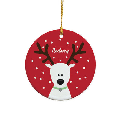 Personalized Reindeer Large Round Ornament -
