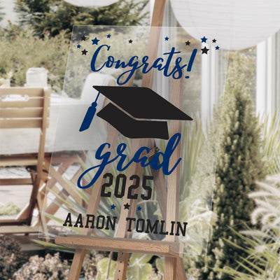 Personalized Navy Multi-colored Tassel and stars Acrylic-Sign -