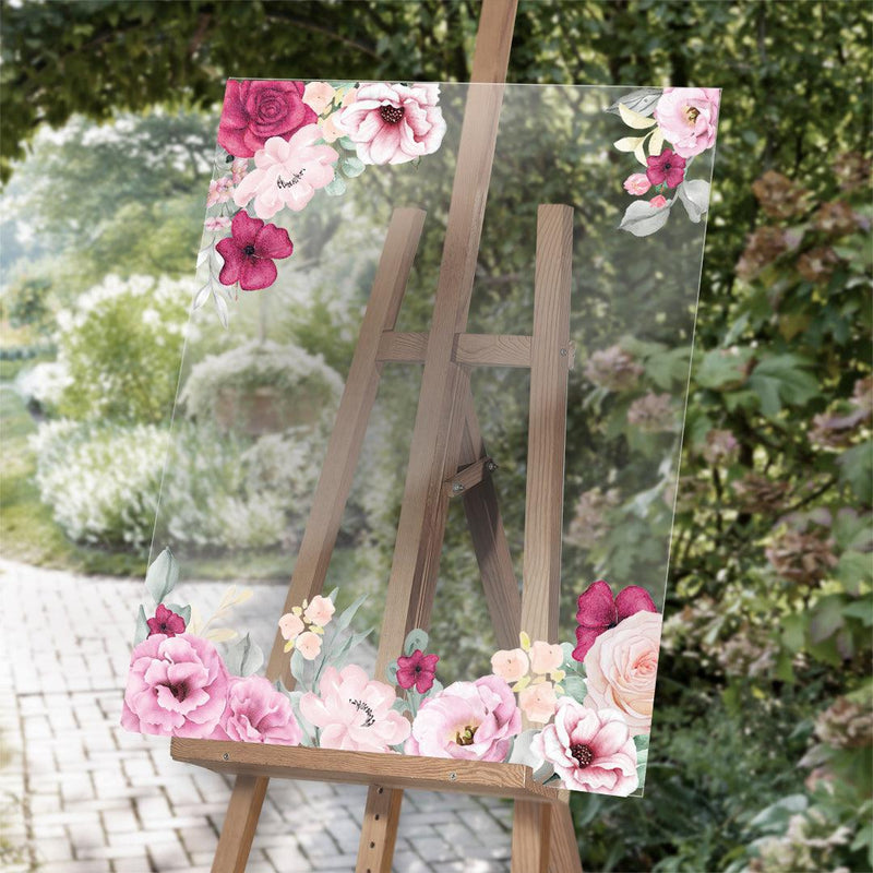 Blank with Floral Edges Acrylic-Sign -