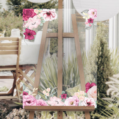 Blank with Floral Edges Acrylic-Sign -