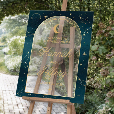 Personalized Celestial Wedding Acrylic Sign - 18 x 24