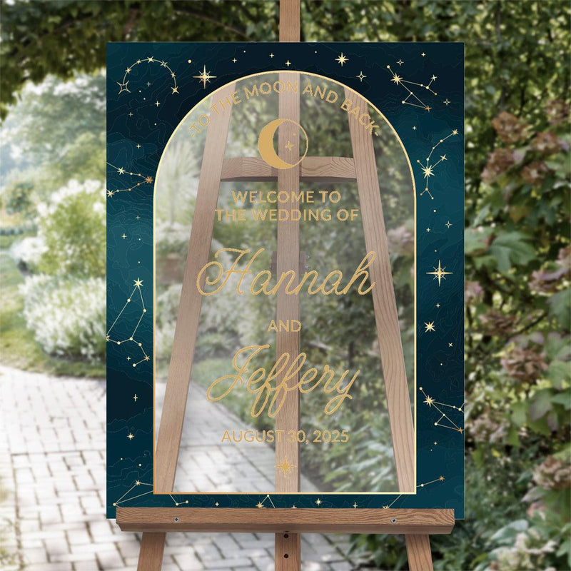 Personalized Celestial Wedding Acrylic Sign -
