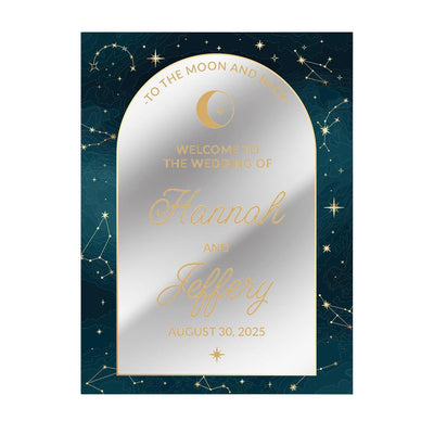 Personalized Celestial Wedding Acrylic Sign -