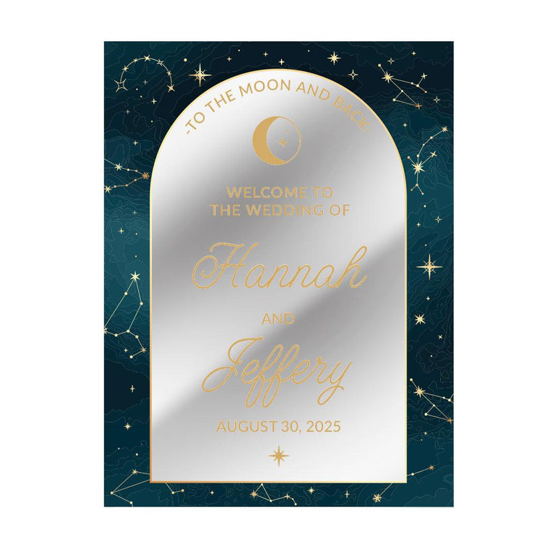 Personalized Celestial Wedding Acrylic Sign -
